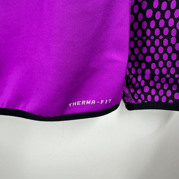 Nike Women's Therma-Fit‎ Hoodie Medium Purple and Black Workout Running - Picture 3 of 6